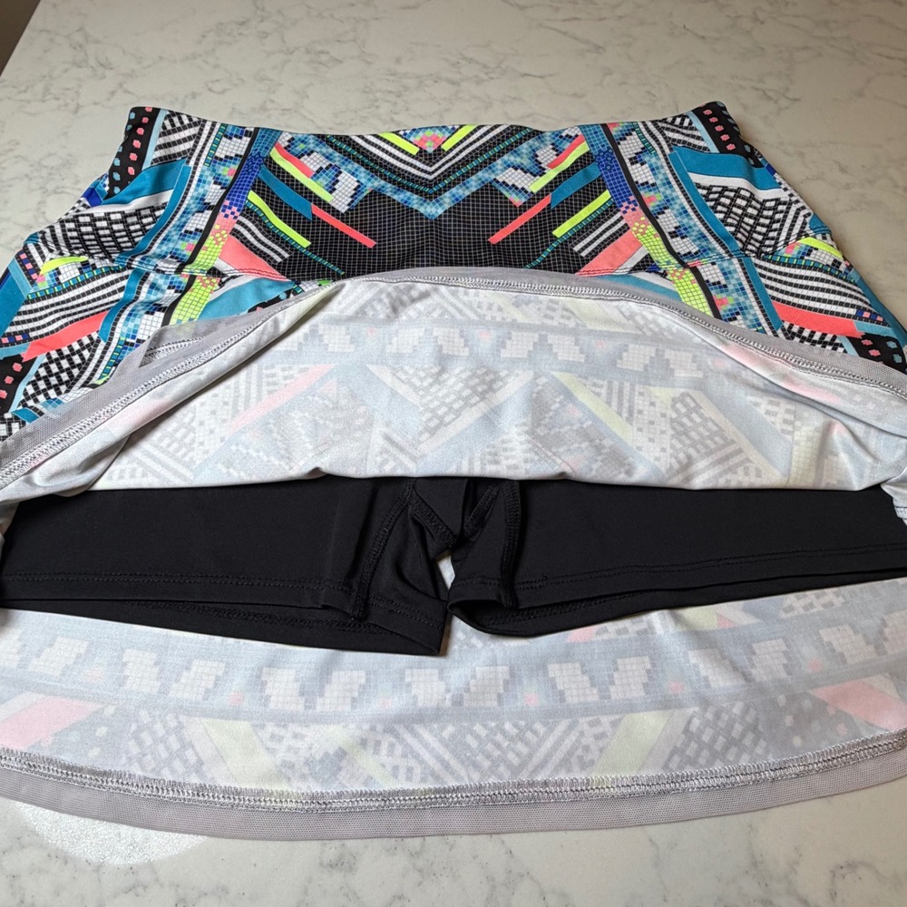 Lucky in Love Womens XL 16 Geometric Print Tiered Tennis Skort - Picture 6 of 6